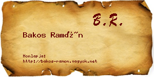 Bakos Ramón névjegykártya