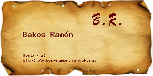 Bakos Ramón névjegykártya